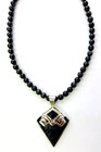 HSN Jay King Sterling Silver Gabbro Pendant With 18" Bead Necklace — photo 2