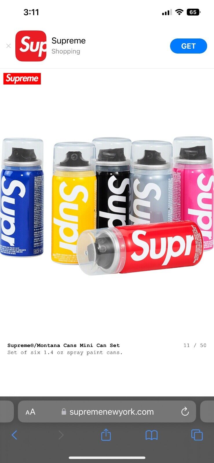 Supreme Montana Cans Mini Can Set