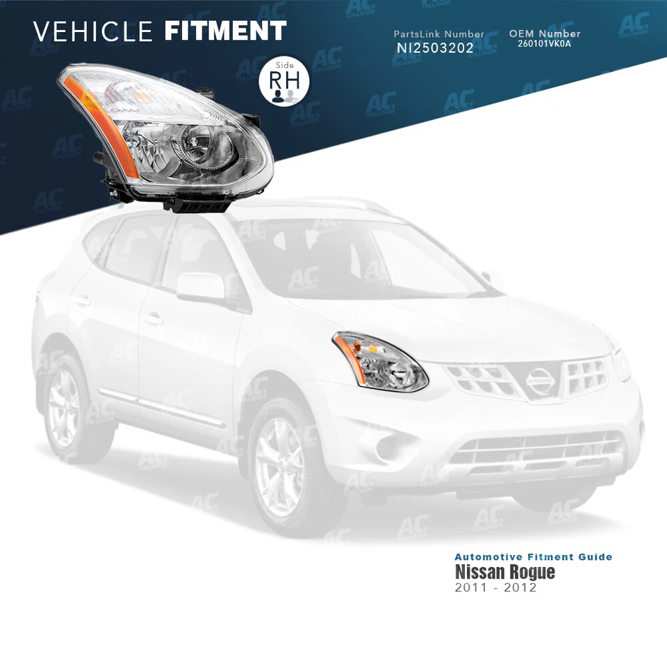 TYC Headlight Assembly Right Passenger Side for 2011-2012 Nissan Rogue RH - Image 2 of 4