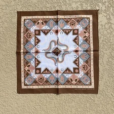 Vintage Wamcraft Southwestern Aztec Bandana Handkerchief Scarf Made In USA