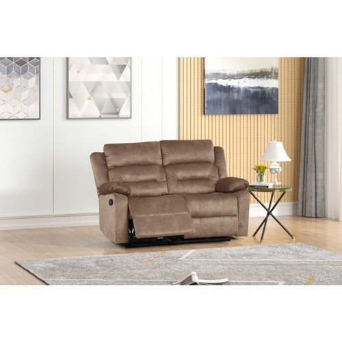 Modern Living Room Power Reclining Sofa 3Pc Set, Plush Pillow Top, Armrest, Tan - Picture 4 of 12