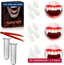 6 Pairs Vampire Teeth Fangs for Kids Adult Halloween Cosplay 3 Sizes