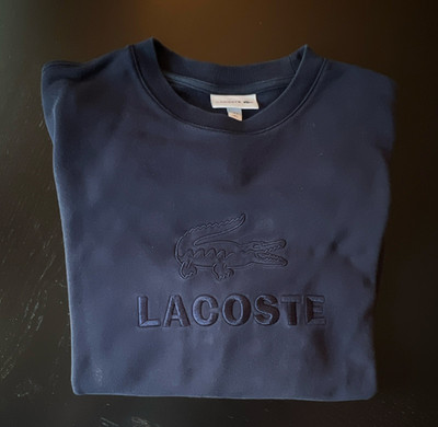 Lacoste Herren Sweatshirt Pullover L Rundhals blau Logo bestickt