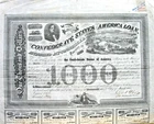Confederate States of America CSA loan + Coup Richmond 1863 USA Jeff. Davis wh
