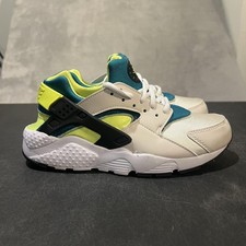 Nike Air Huarache Run Shoes Youth Size 6Y White Teal Volt Retro 654275-045