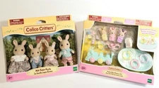 Calico Critters Milk Rabbit Family With Triplets Baby Bathtime Set