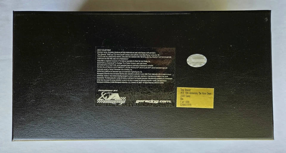 RCCA Elite 1:24 Diecast Car /1000, Tony Stewart Toyota Camry Black Home Depot - Image 4 of 4