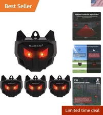 Solar-Powered Animal Repellent with Blinking Red LED Lights - Waterproof Safety
