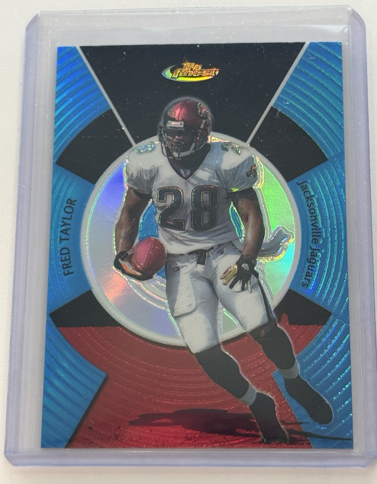 Fred Taylor 2005 TOPPS Finest Blue Refractor Jaguars /299 Football Card