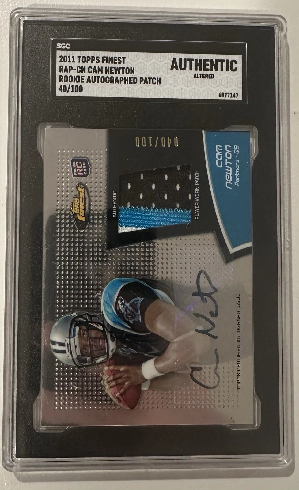 Cam Newton Finest Rookie Autograph Patch #RAPCN Base