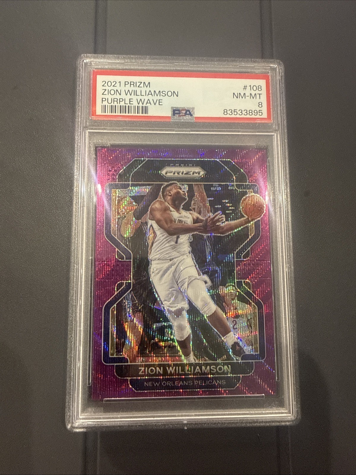 2021-22 Panini Prizm - Zion Williamson #108 Purple Wave Prizm