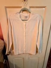Croft and Barrow Women's Cardigan Sweater, White, Medium, New Without Tags 
