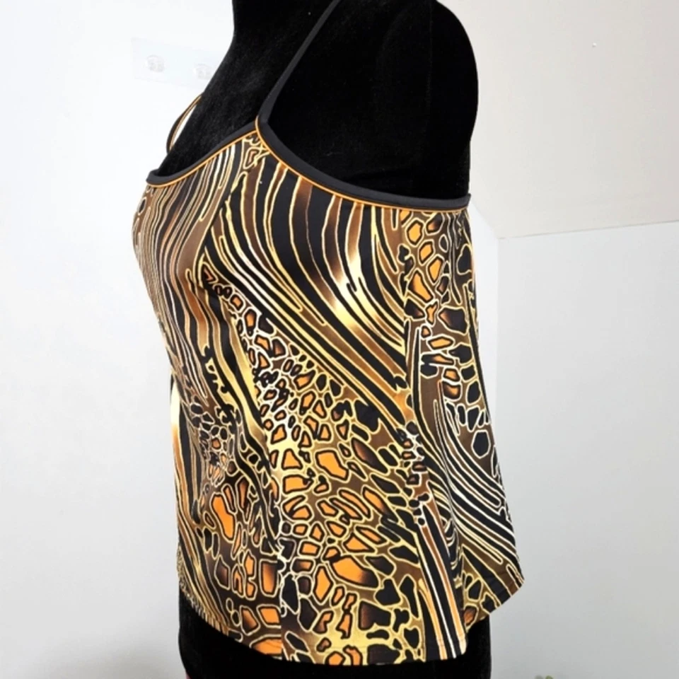 It Figures! Animal Print Swimwear Tankini Swim Top Plus Size 16 Swimwear Beach - Image 4 of 4