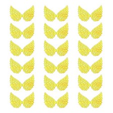 18Pcs Angel Wings for Crafts, Yellow Angel Wings Wings 3.4 Inch 
