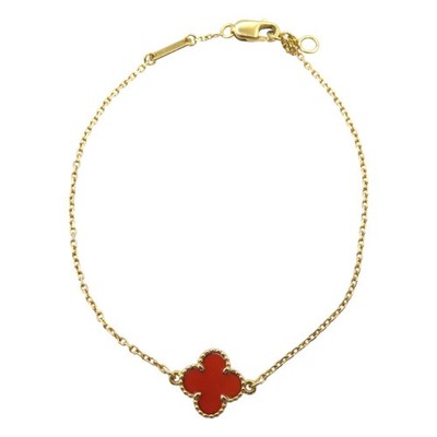 Van Cleef & Arpels Sweet Alhambra Bracelet Red Carnelian 18K Rose Gold