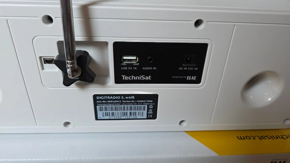 TechniSat DIGITRADIO 3 DAB+/FM/CD-Kompaktanlage - Weiß - Neuwertig - Bild 4 von 4