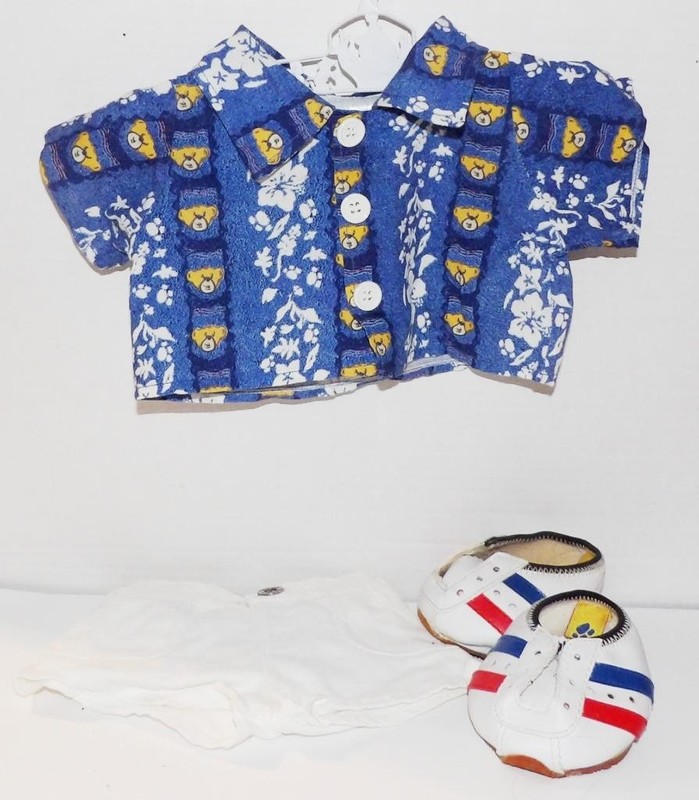 Build A Bear Clothes BLUE Shorts Top Shoes Outfit #267
