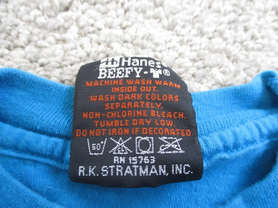 Vintage Harley Davidson Shirt Youth Medium Blue Chip Off The Old Block USA 80s - Image 4 of 4