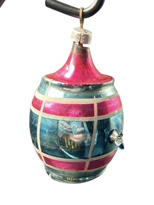 #ad VTG German Blown Glass Barrel Beer Keg Christmas Ornament Hand Painted 2quot; EUC $22.00