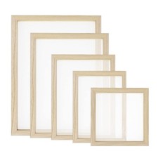 Worown 5 Different Size Wooden Paper Making Screens, 5 Size, beige