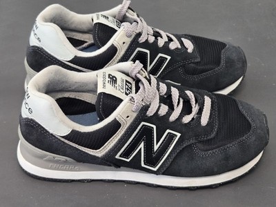 New Balance 574 Core Black Grey Suede Athletic Sneakers Shoes Size W 7.5 / M 6 