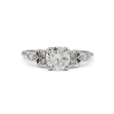 Ring mit Brillant Solitär Diamant in 950 er Platin Grösse 52 Expertise top - Bild 1 von 4