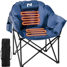 Oversized Folding Camping Chairs Padded Moon Chair Saucer Recliner w/ Carry Bag