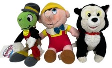 Disney Store Pinocchio Figaro Jiminy Cricket Plush Toy Lot Size 8" Kidcore