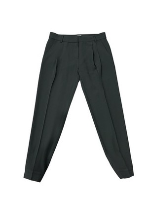 Parker 0 Black Pleated Tapered Pants Elastic Cuffs Minimalist Neutral Aesthetic