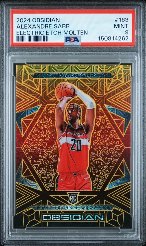 2024 Obsidian Basketball Alexandre Sarr Electric Etch Molten Mojo #163 /10 PSA 9