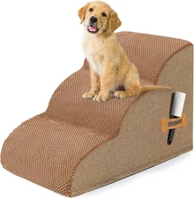 3-Tier Dog Stairs for Bed and Couch - 15.7"H Non-Slip Dog Ramp Extra Wide Steps 