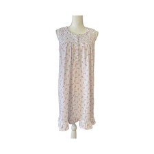 Eileen West Cottagecore Floral Smocked Ballet Lace Babydoll Short Nightgown Sz M