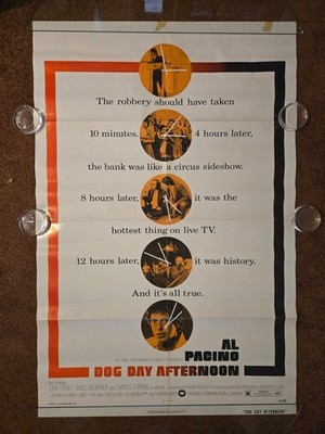 DOG DAY AFTERNOON Original 1975 AL PACINO 27X41 Movie Poster 1sht