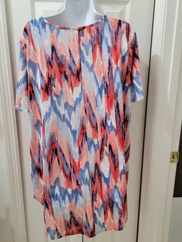 Est 1946 Casual Top Red White Blue Short Sleeve Hi Lo Hem Womens XL - Picture 7 of 13