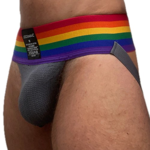 Jockmail Mens Jockstrap Rainbow Pride 3" Waist Sexy Jock strap Underwear - Picture 18 of 38