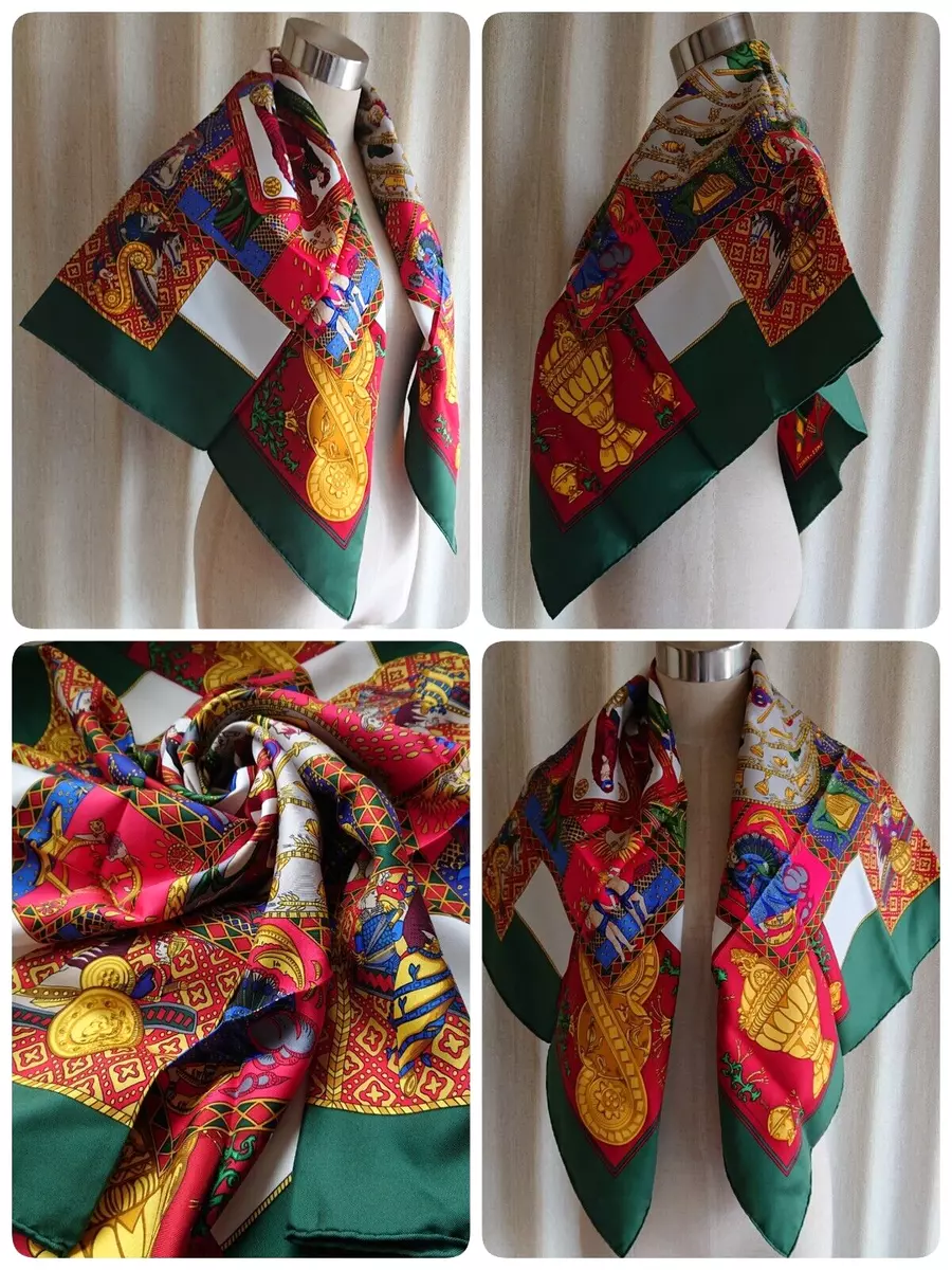 Dark green deals silk scarf