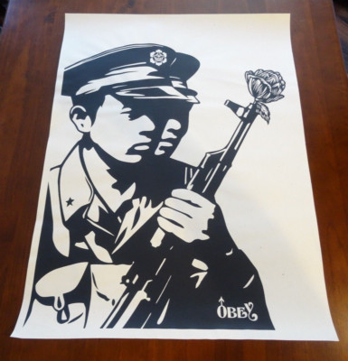 RARE 2006 SHEPARD FAIREY ''CHINESE SOLDIERS'' PRINT OBEY STREET POSTER A/P 18X24
