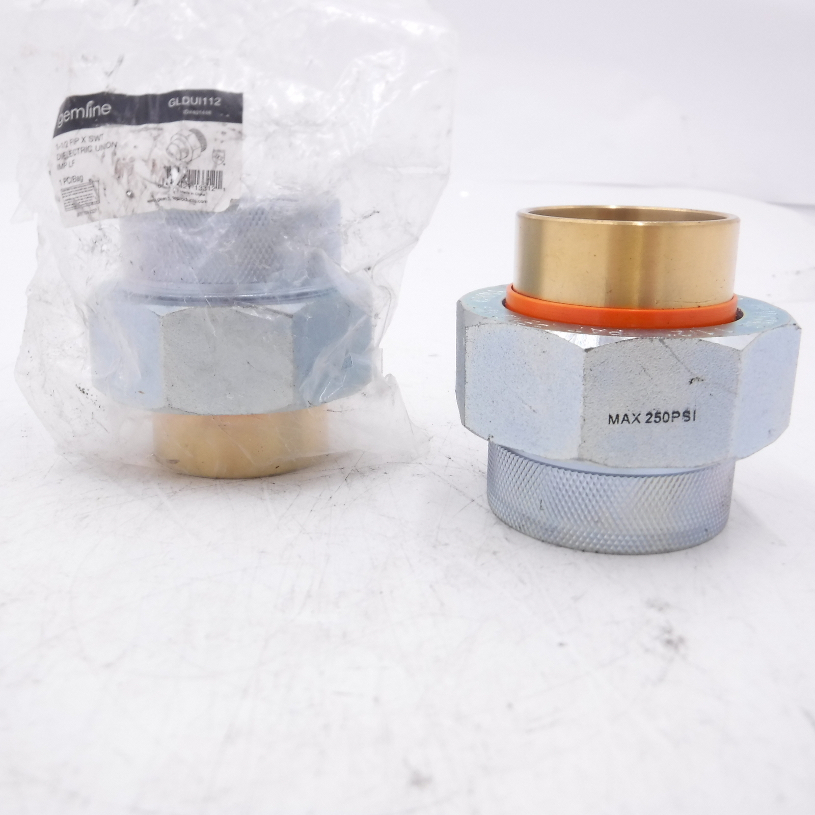 2 Pack Gemline 1-1/2" FIP x SWT Dielectric Union