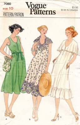 1970's VOGUE Misses' Dress Pattern 7080 Size 10 UNCUT