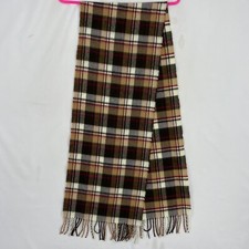Better Than Cashmere Rectangular Scarf Brown Red Tan Acrylic with Fringes Unisex