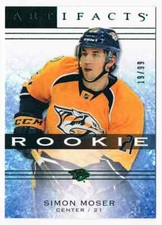 2014-15 ARTIFACTS EMERALD SIMON MOSER ROOKIE 19/99 NASHVILLE PREDATORS #147