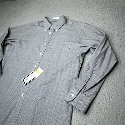 Vintage Christian Dior Shirt Men 16 Glen Check Button 80s Casual