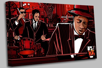 Pictures of Jazz Cafe Bros Canvas Wall Art Picture Print