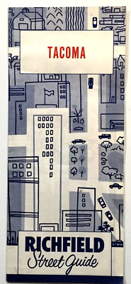 Tacoma Washington 1959 Richfield Gas Station City Street Guide & Road Map