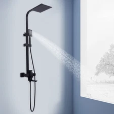 Shower System Faucet 20CM Rain Shower Head With Handle Sprayer Combo Wall Mount