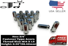 160Pcs 2.3" Tall Chrome 14x1.5 Bulge Acorn Lug Nut 3/4"Hex WHOLESALE SAVINGS