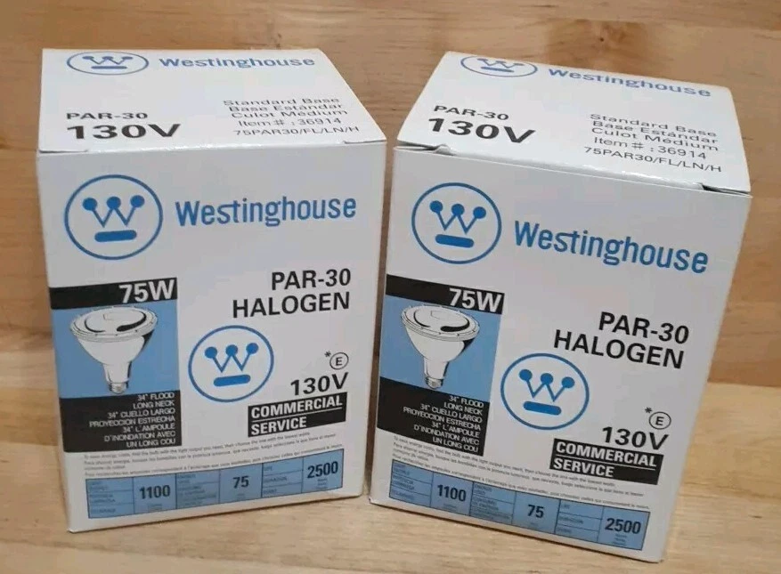 2CT:   WESTINGHOUSE 75WATT PAR-30  130V Flood LONG NECK BULB  COMMERCIAL SERVICE - Image 2 of 4