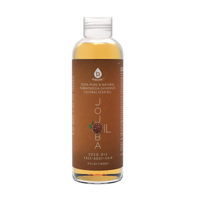 100% Cold Pressed Pure Golden Jojoba Oil for Dry Skin or Damaged Hair, Natural &