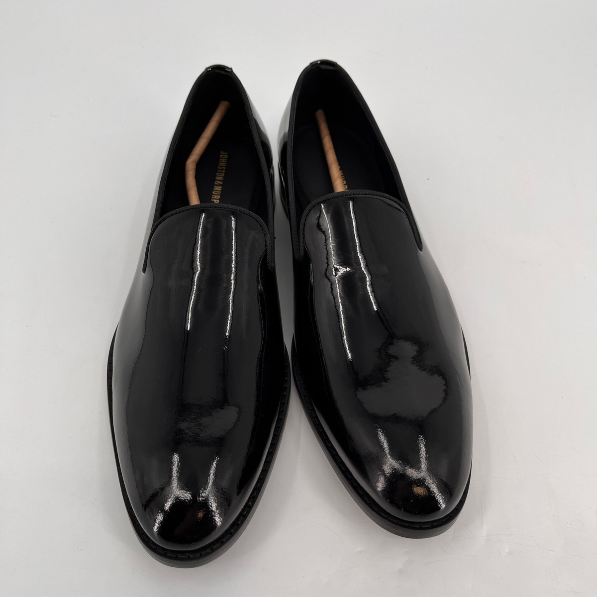 Johnston & Murphy Gavney Black Patent Leather Loafers Size 