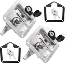 T-Handle Latch, Trailer Door Latch Lock, Stainless Steel Toolbox Silver